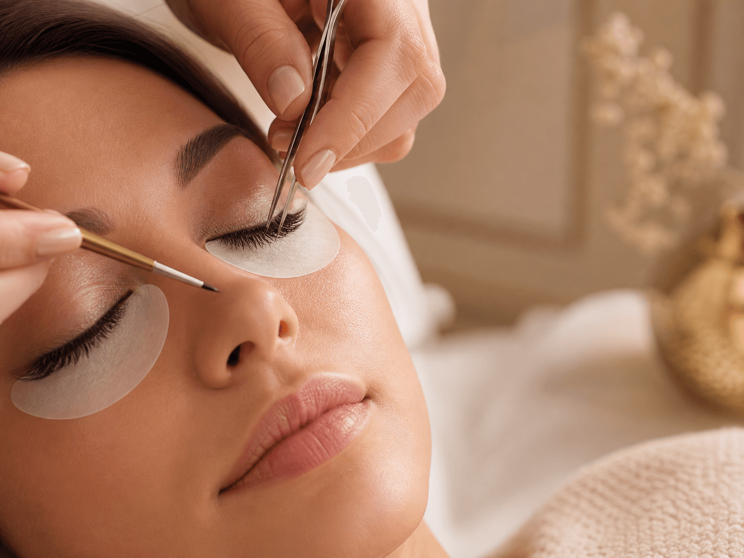Lash-Behandlung mit präziser Wimpernapplikation
